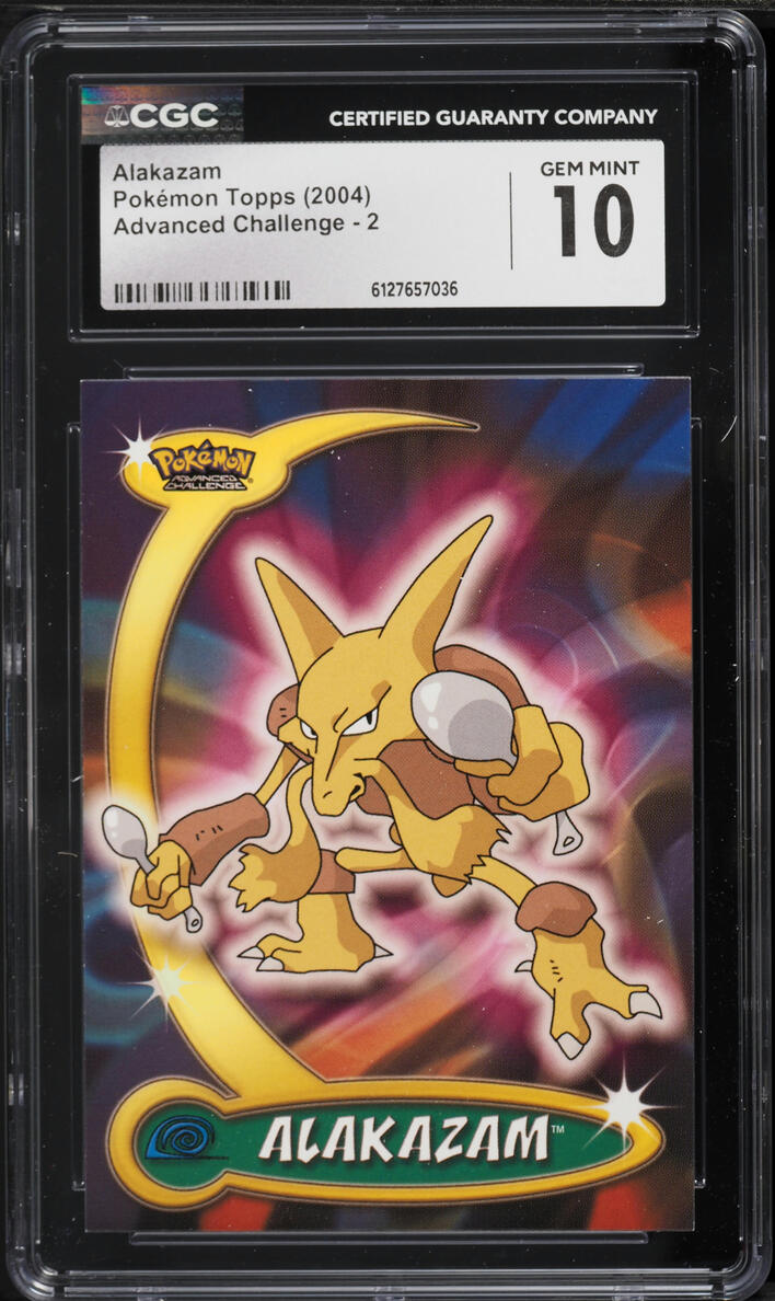 2004 Topps Pokemon Advanced Challenge Alakazam #2 CGC 10 GEM MINT