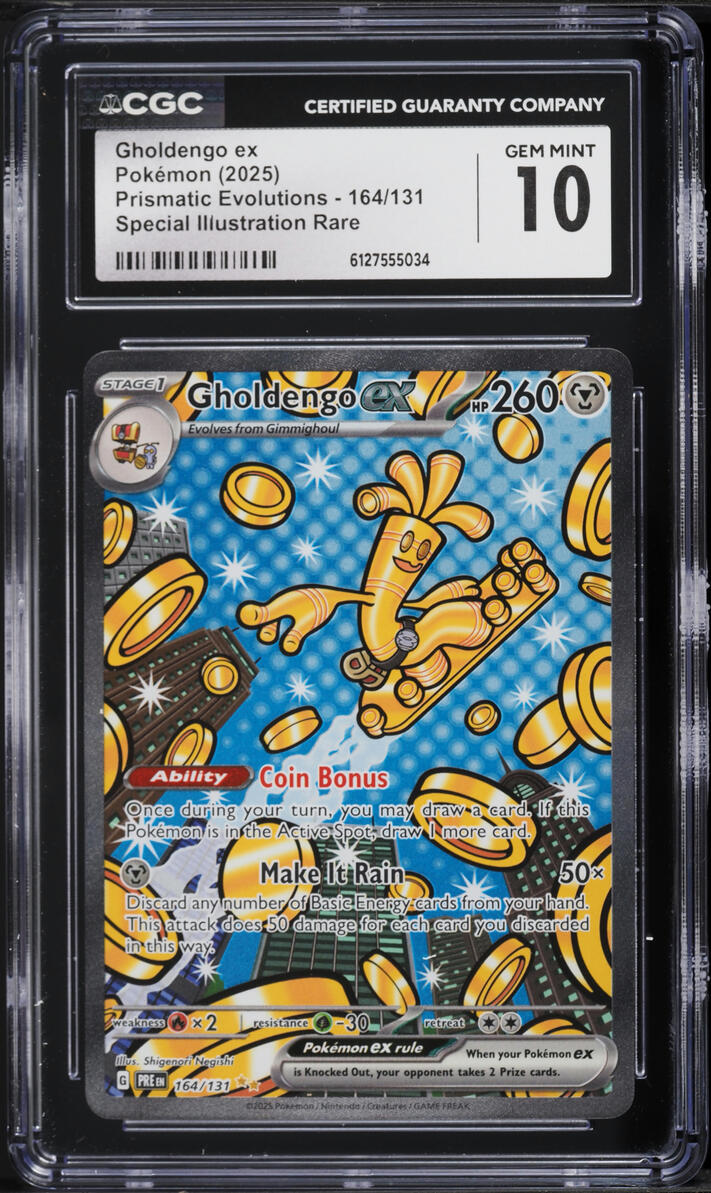 2025 Pokemon Scarlet & Violet Prismatic Evolutions SIR Gholdengo Ex #164 CGC 10 GEM MINT