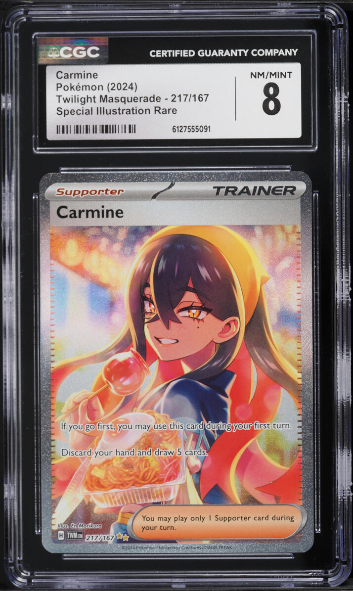 2024 Pokemon Scarlet & Violet Twilight Masquerade SIR Carmine #217 CGC 8 NM-MT