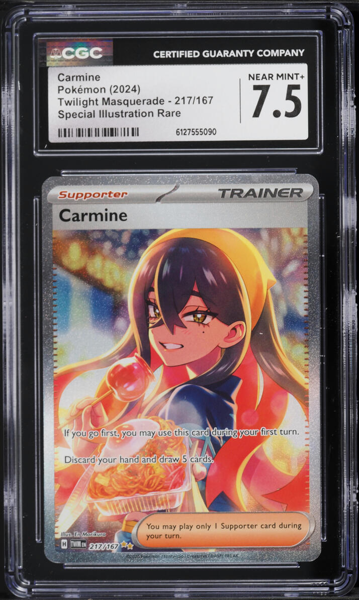 2024 Pokemon Scarlet & Violet Twilight Masquerade SIR Carmine #217 CGC 7.5 NRMT+
