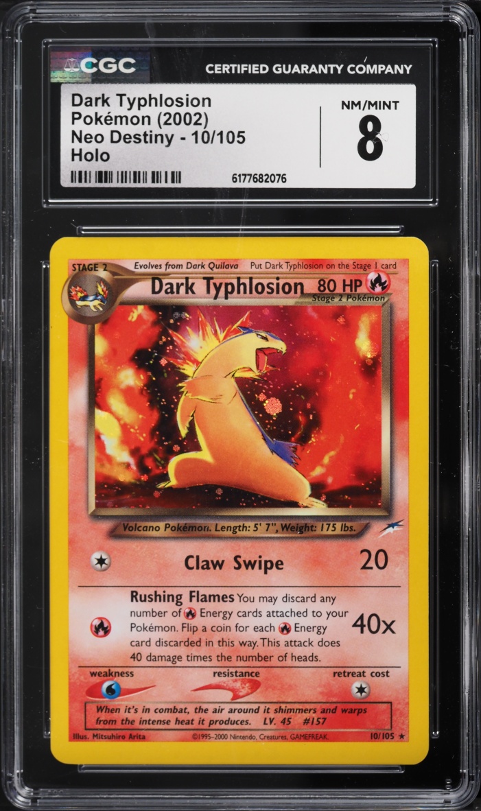 2002 Pokemon Neo Destiny Holo Dark Typhlosion #10 CGC 8 NM-MT