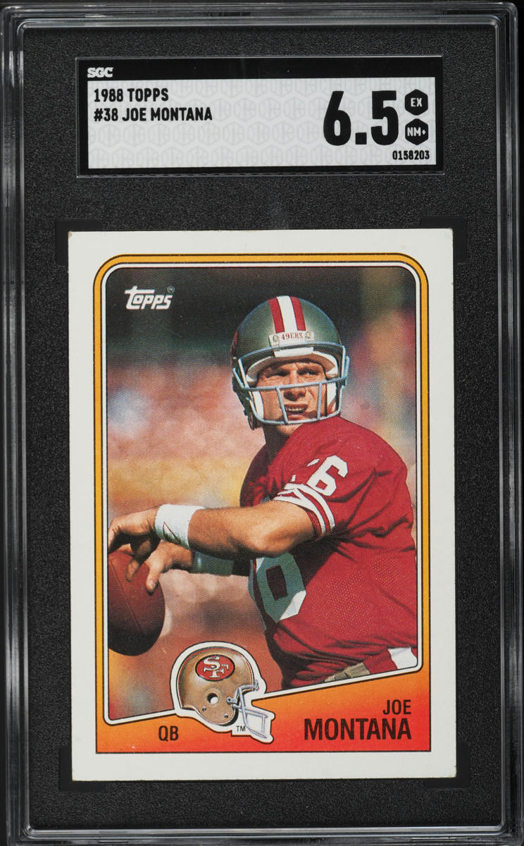 1988 Topps Football Joe Montana #38 SGC 6.5 EXMT+