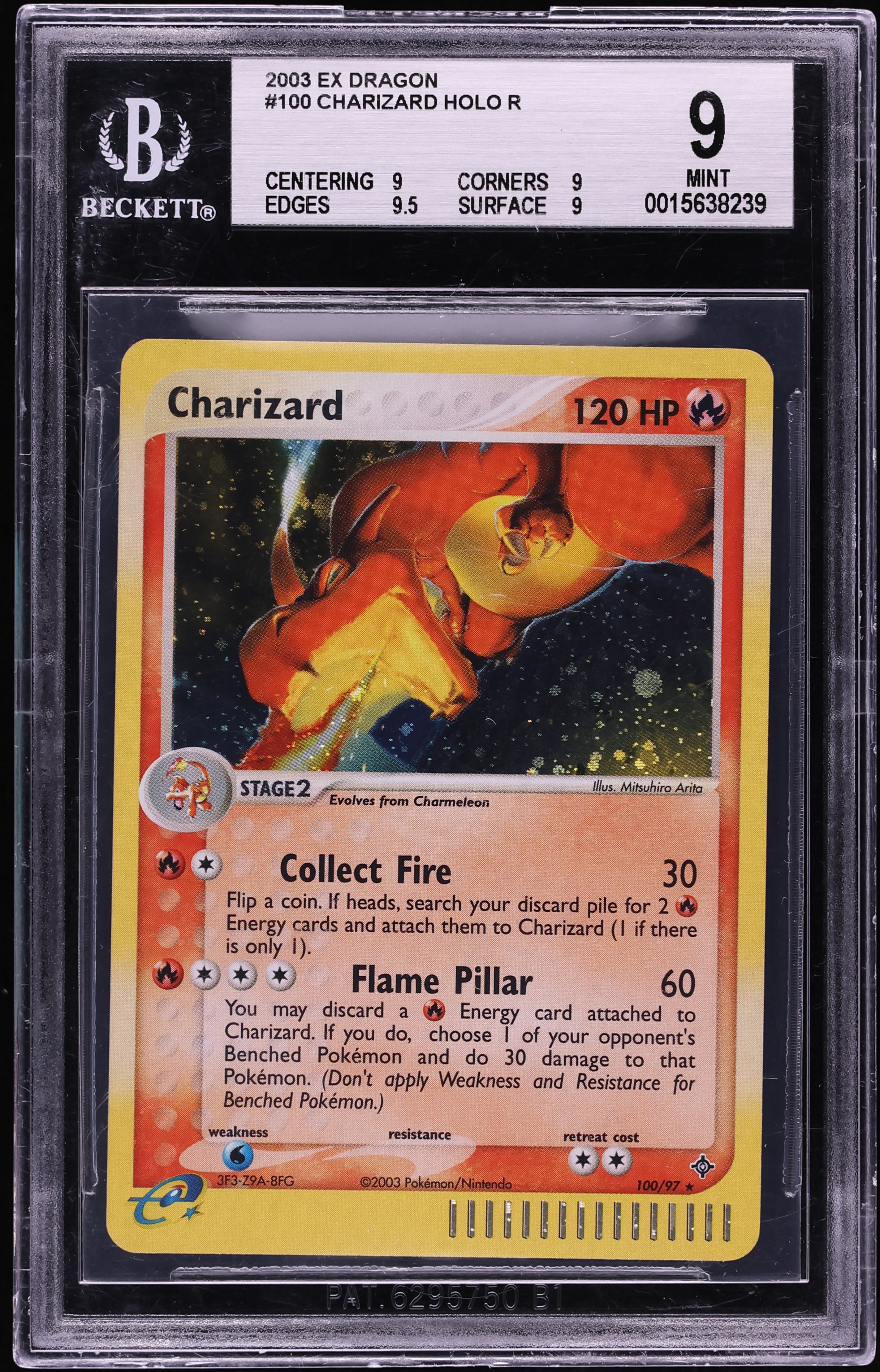 2003 Pokemon EX Dragon Holo Charizard #100 BGS 9 MINT
