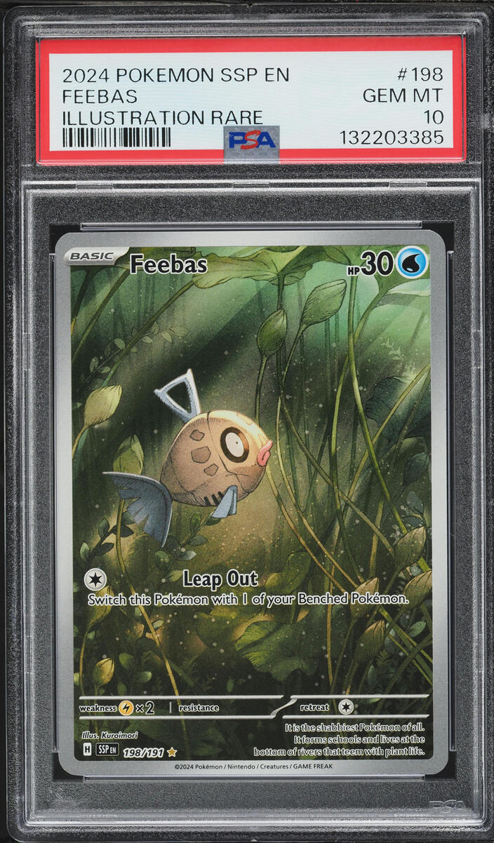 2024 Pokemon Scarlet & Violet Surging Sparks IR Feebas #198 PSA 10 GEM MINT