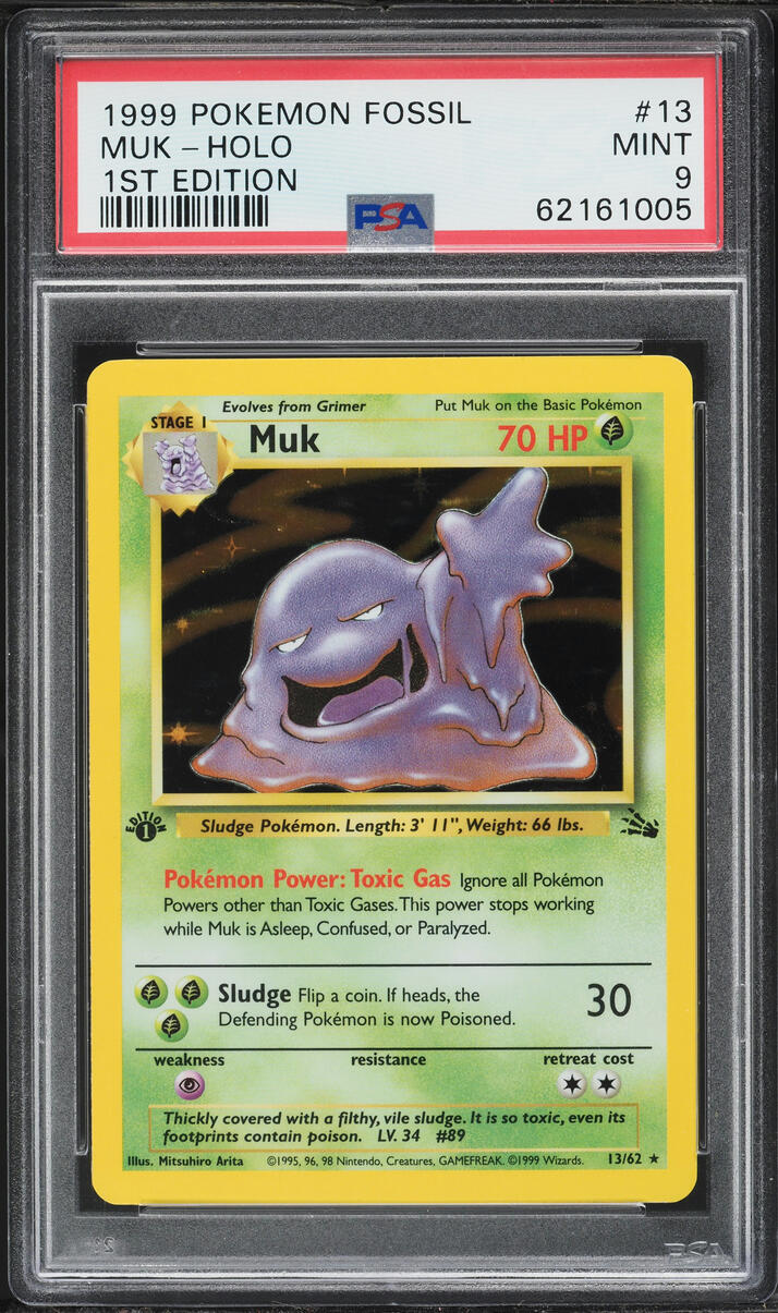 1999 Pokemon Fossil 1st Edition Holo Muk #13 PSA 9 MINT
