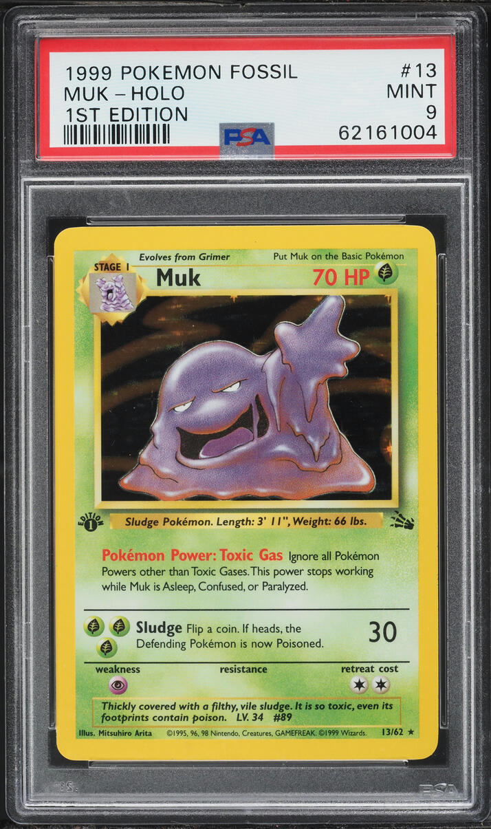 1999 Pokemon Fossil 1st Edition Holo Muk #13 PSA 9 MINT