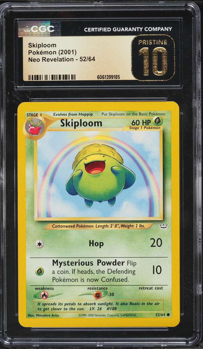 2001 Pokemon Neo Revelation Skiploom #52 CGC 10 PRISTINE