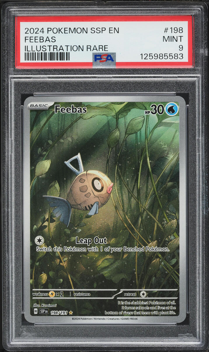 2024 Pokemon Scarlet & Violet Surging Sparks IR Feebas #198 PSA 9 MINT