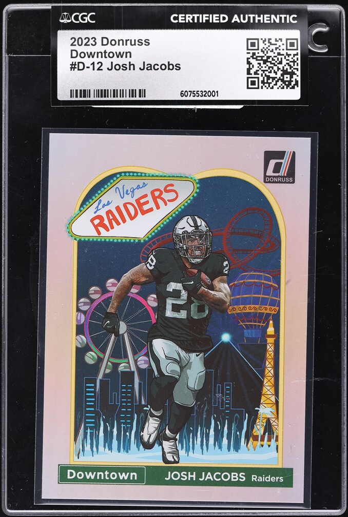 2023 Donruss Downtown Josh Jacobs #D-12 CGC AUTH