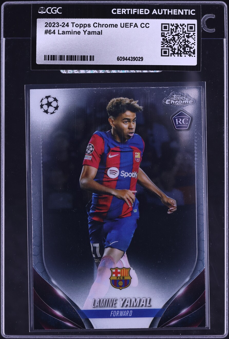 2023 Topps Chrome UEFA Club Competitions Lamine Yamal ROOKIE #64 CGC AUTH