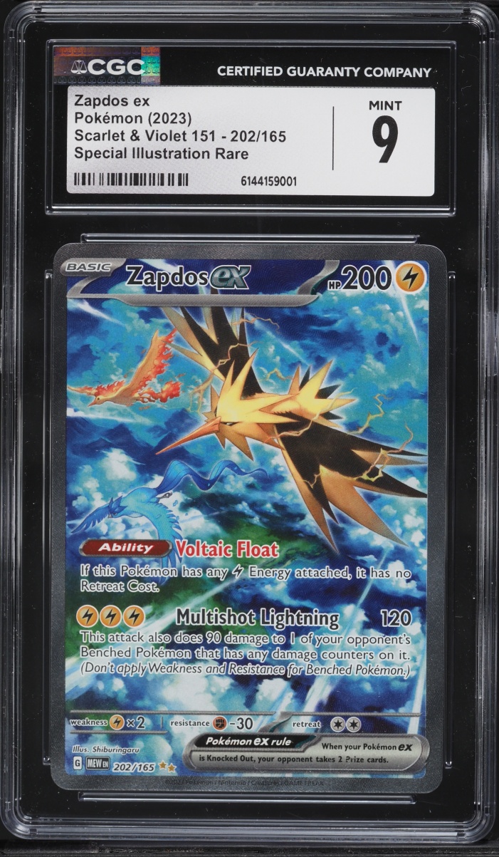 2023 Pokemon Scarlet & Violet 151 SIR Zapdos EX #202 CGC 9 MINT
