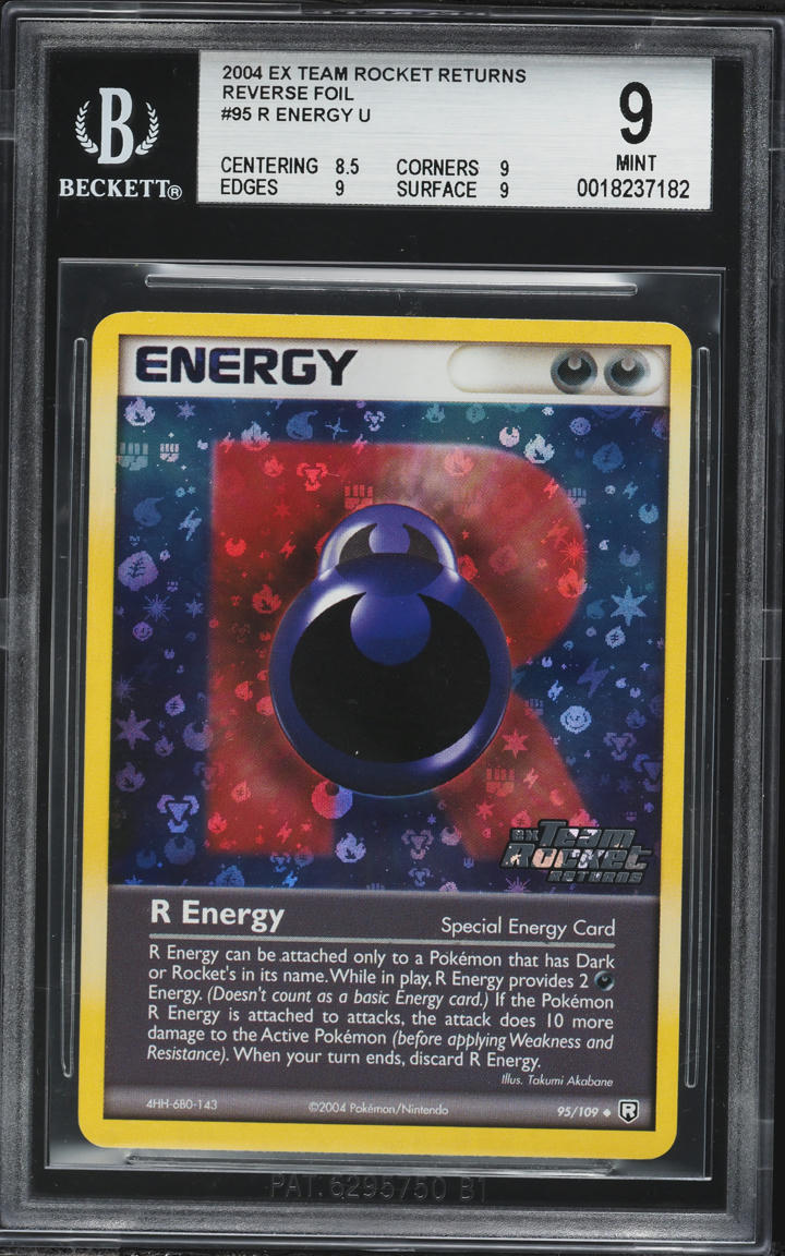 2004 Pokemon Ex Team Rocket Returns Reverse Holo R Energy #95 BGS 9 MINT