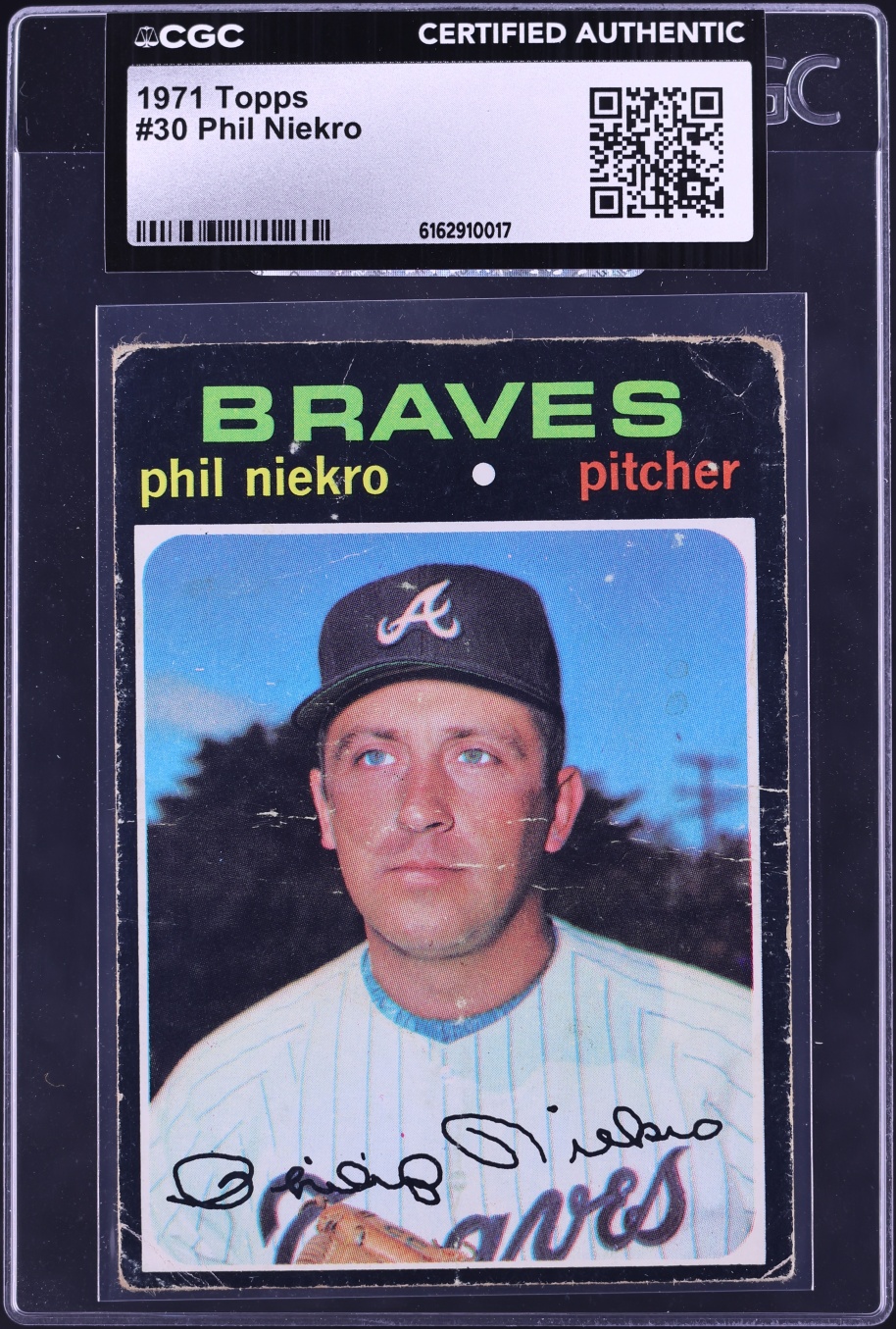 1971 Topps Phil Niekro #30 CGC AUTH