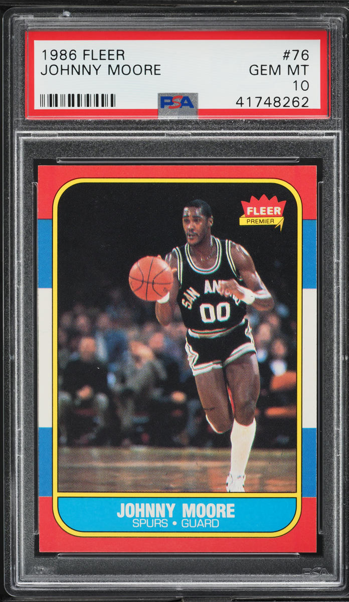 1986 Fleer Basketball Johnny Moore #76 PSA 10 GEM MINT