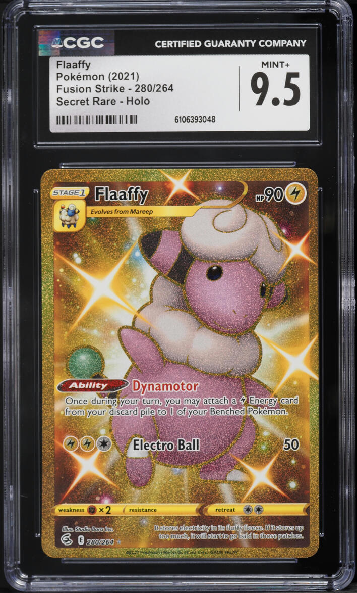 2021 Pokemon Sword & Shield Fusion Strike Gold Rare Flaaffy #280 CGC 9.5 MINT+