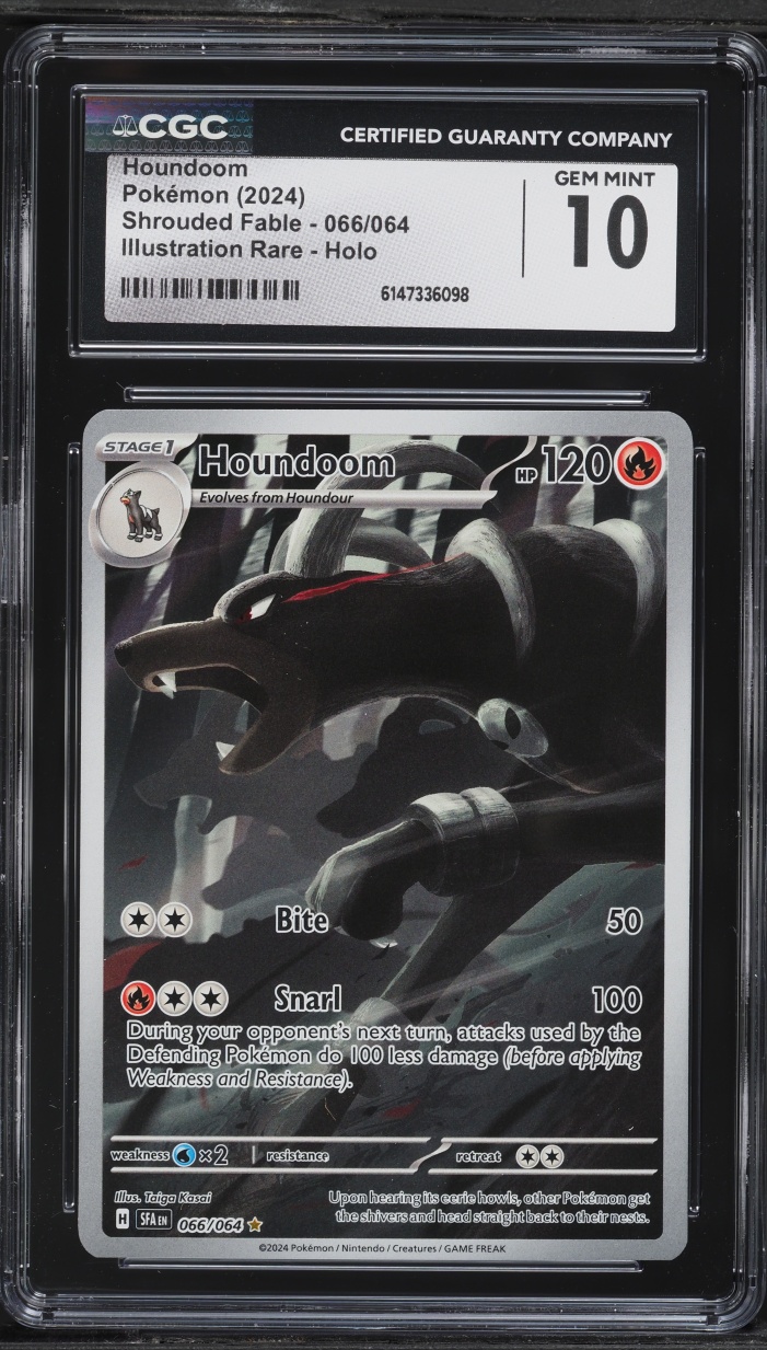 2024 Pokemon Scarlet & Violet Shrouded Fable IR Houndoom #66 CGC 10 GEM MINT
