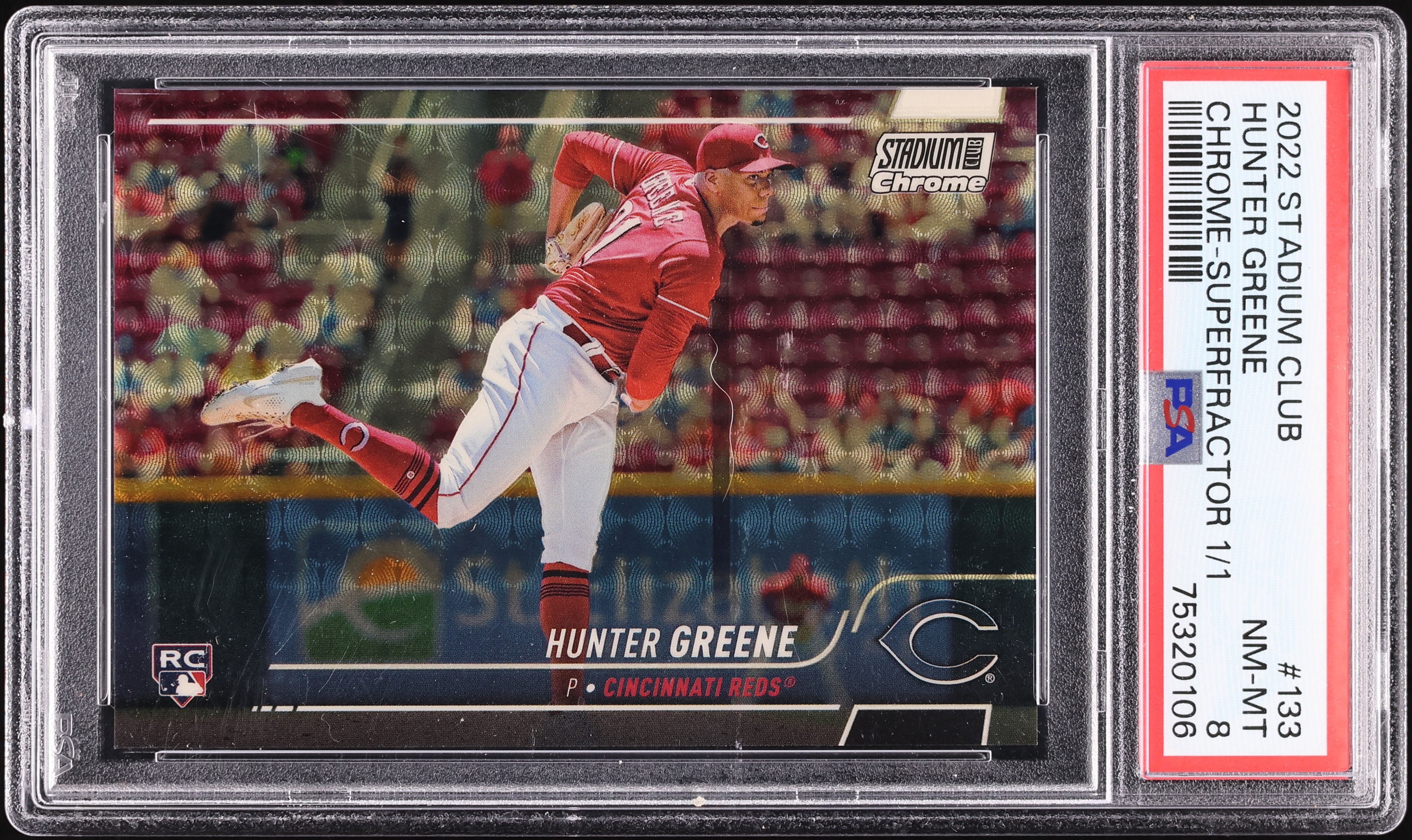 2022 Stadium Club Chrome Superfractor Hunter Greene ROOKIE 1