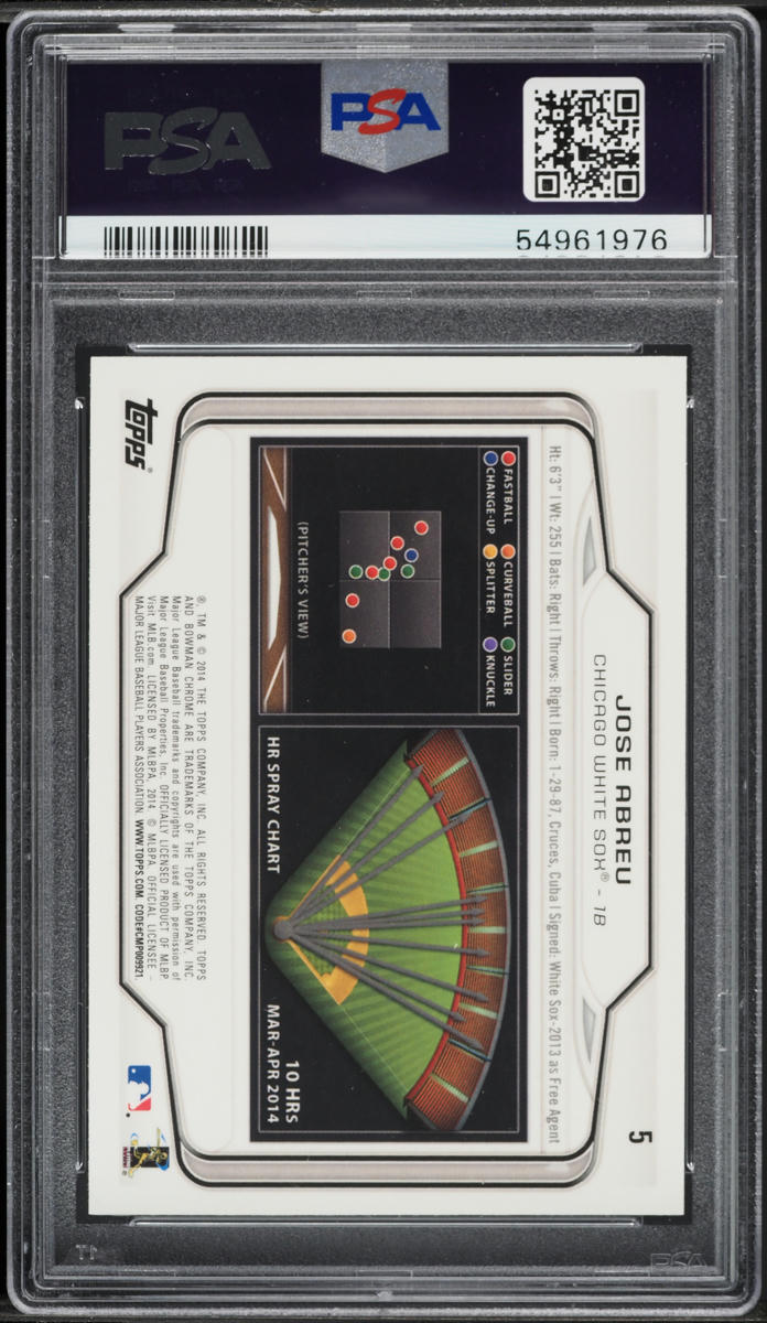 2014 Bowman Chrome Jose Abreu ROOKIE #5 PSA 10 GEM MINT