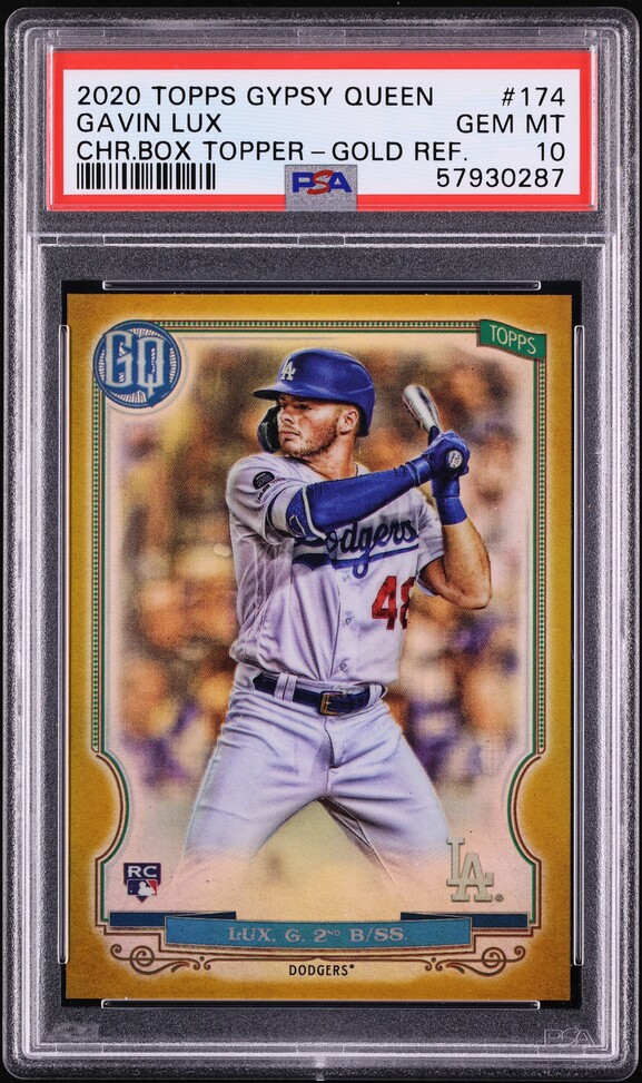 2020 Topps Gypsy Queen Chrome Box Toppers Gold Ref. Gavin Lux RC /50 #174 PSA 10