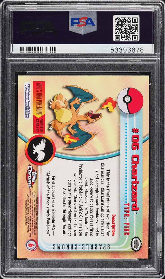 2000 Pokemon Topps Chrome Series 1 Sparkle Charizard #6 PSA 10 GEM