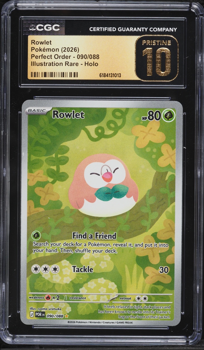 2026 Pokemon Mega Evolution Perfect Order IR Rowlet #90 CGC 10 PRISTINE