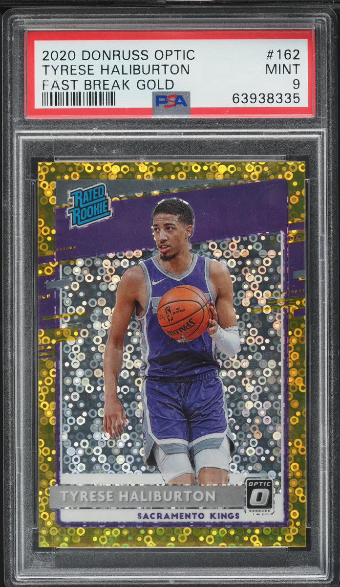 2020 Donruss Optic Fast Break Gold Tyrese Haliburton ROOKIE /10 #162 PSA 9 MINT