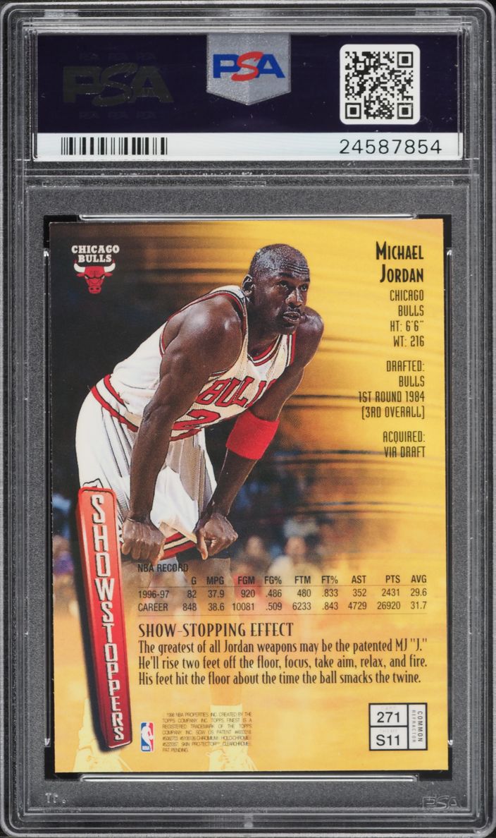 1997 Finest Refractor Michael Jordan #271 PSA 10 GEM MINT