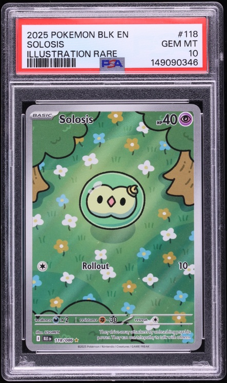 2025 Pokemon Scarlet & Violet Black Bolt IR Solosis #118 PSA 10 GEM MINT