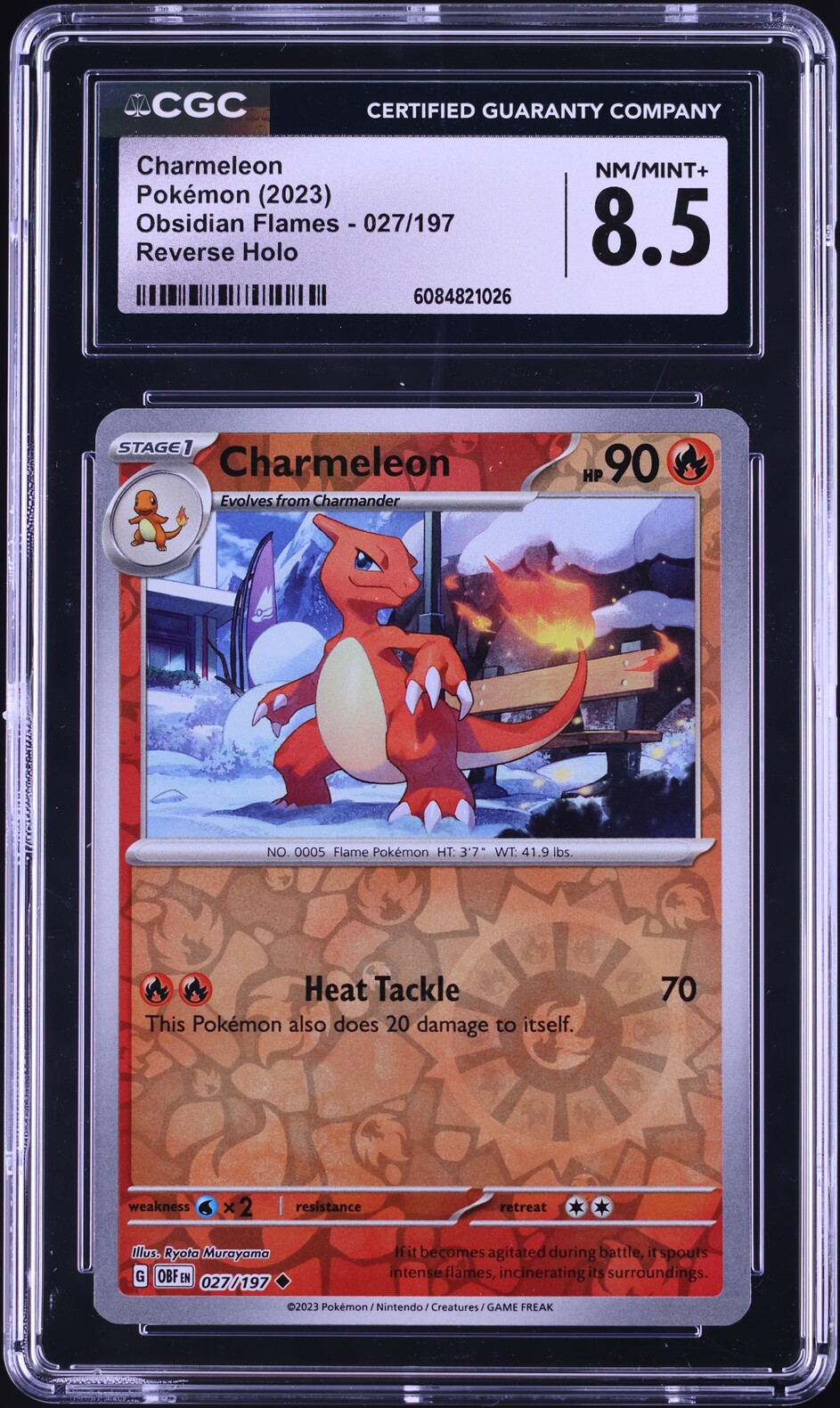2023 Pokemon SV Obsidian Flames Reverse Holo Charmeleon #027 CGC 8.5 NM-MT+