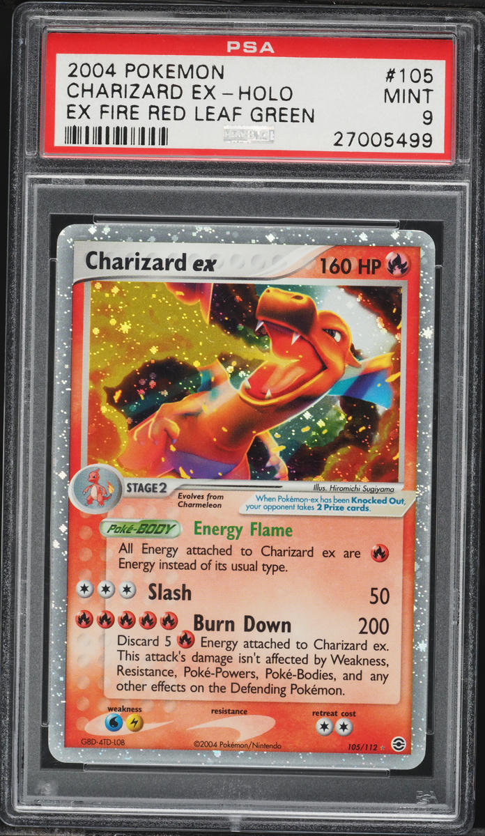 2004 Pokemon EX Fire Red & Leaf Green Holo Charizard ex #105 PSA 9 MINT