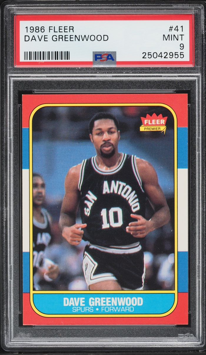 1986 Fleer Basketball Dave Greenwood #41 PSA 9 MINT