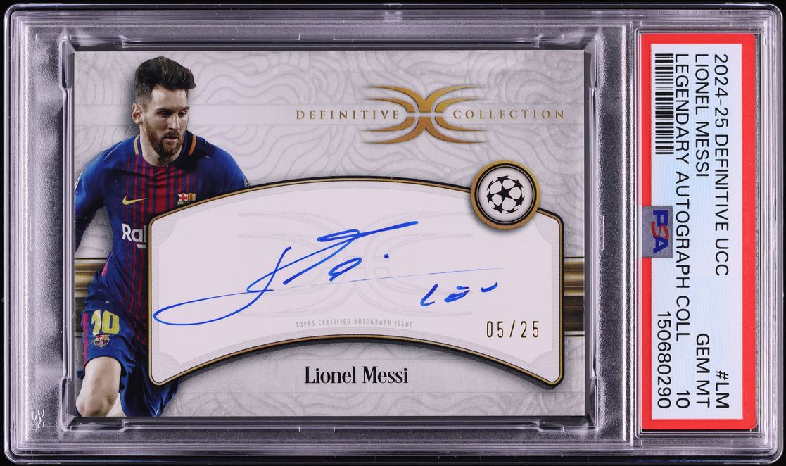 2024 Topps Definitive Collection UEFA Legendary Lionel Messi AUTO /25 #LM PSA 10 GEM MINT
