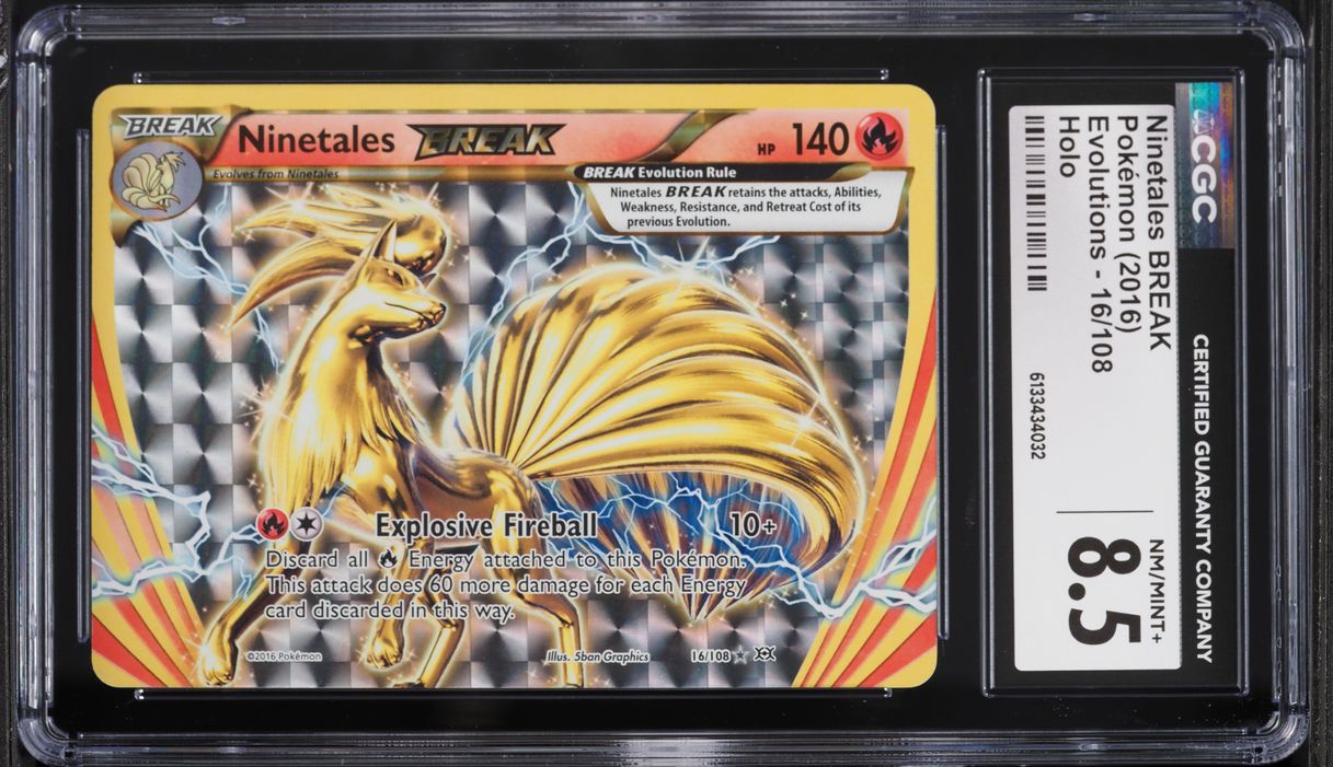 2016 Pokemon XY Evolutions Holo Ninetales BREAK #16 CGC 8.5 NM-MT+