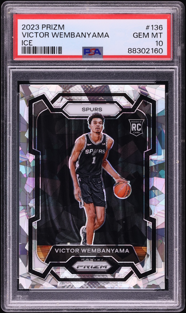 2023 Panini Prizm Ice Victor Wembanyama ROOKIE #136 PSA 10 GEM MINT