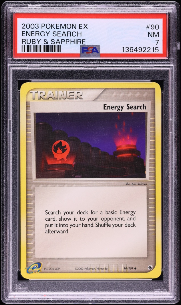 2003 Pokemon EX Ruby & Sapphire Energy Search #90 PSA 7 NRMT
