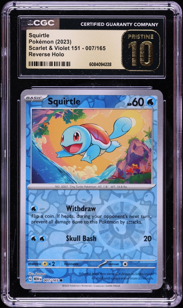 2023 Pokemon Scarlet & Violet 151 Reverse Holo Squirtle #7 CGC 10 PRISTINE