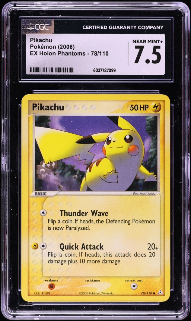 2006 Pokemon EX Holon Phantoms Pikachu #78 CGC 7.5 NRMT+