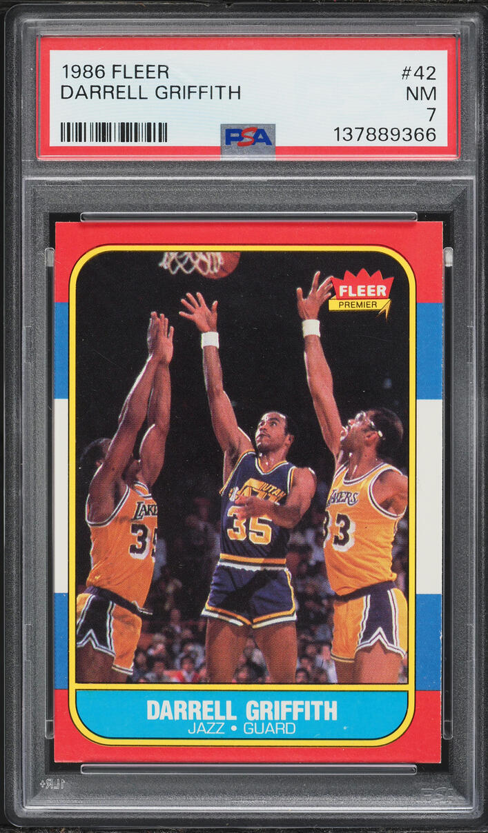 1986 Fleer Basketball Darrell Griffith #42 PSA 7 NRMT