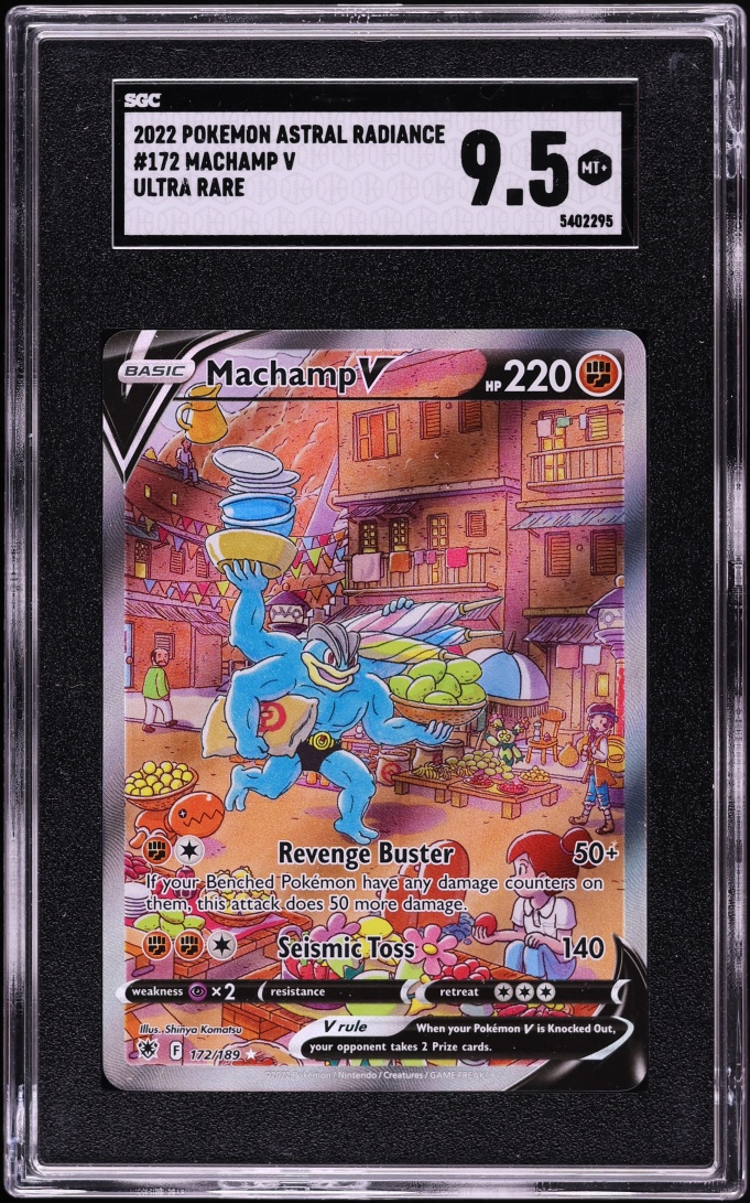 2022 Pokemon Sword & Shield Astral Radiance Full Art Machamp V #172 SGC 9.5 MINT+