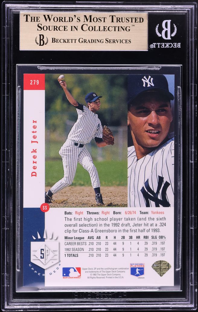 1993 SP Foil Derek Jeter ROOKIE #279 BGS 9.5 GEM MINT - Photo 2