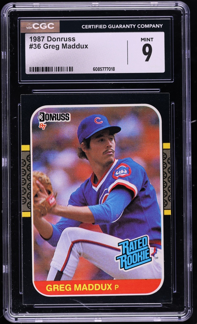 1987 Donruss Greg Maddux ROOKIE #36 CGC 9 MINT
