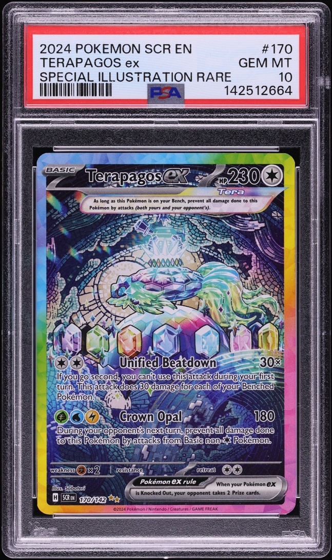 2024 Pokemon Scarlet & Violet Stellar Crown SIR Terapagos EX #170 PSA 10 GEM MINT