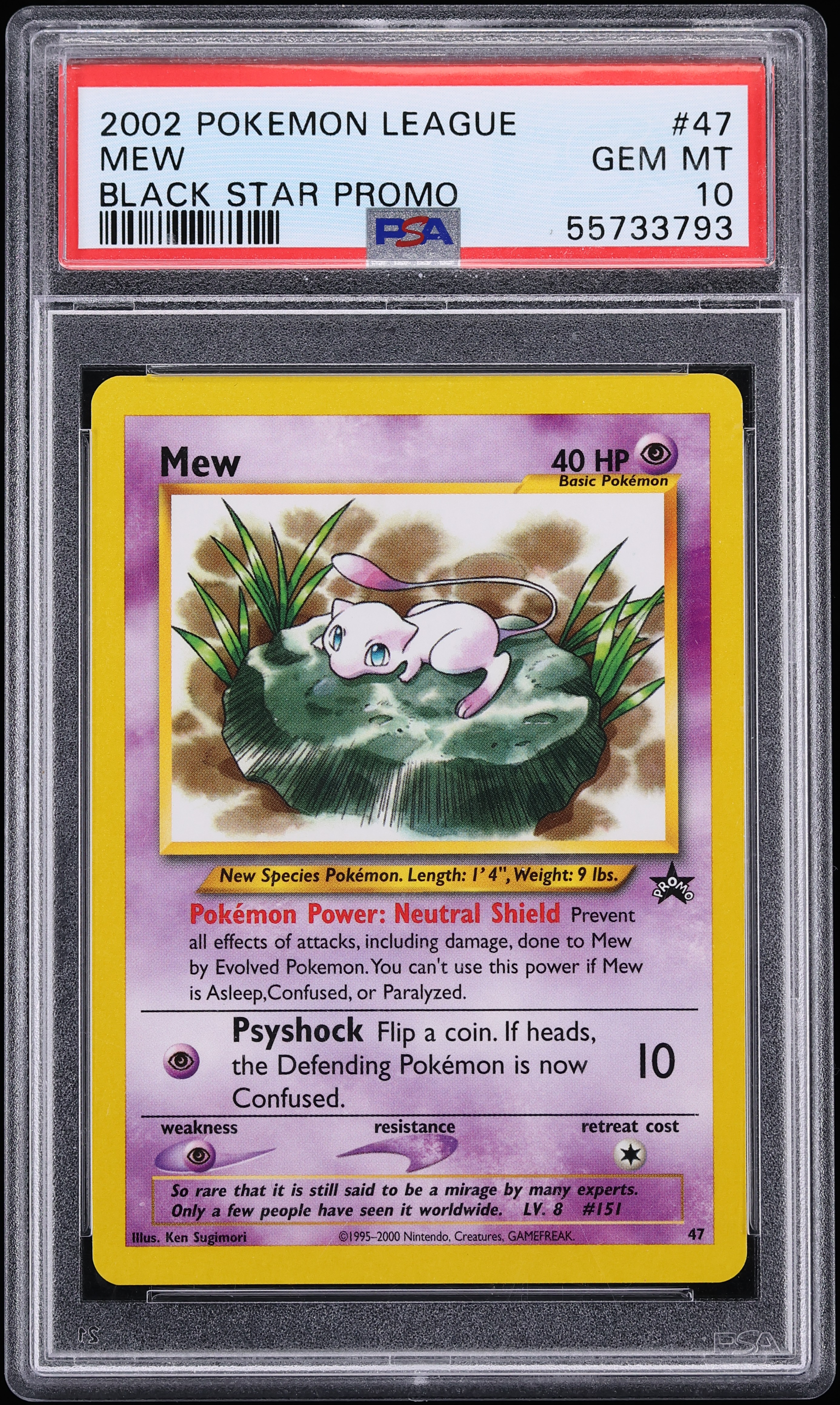 2002 Pokemon League Black Star Promo Mew #47 PSA 10 GEM MINT