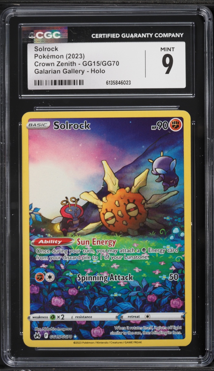 2023 Pokemon Sword & Shield Crown Zenith Alt Art Solrock #GG15 CGC 9 MINT