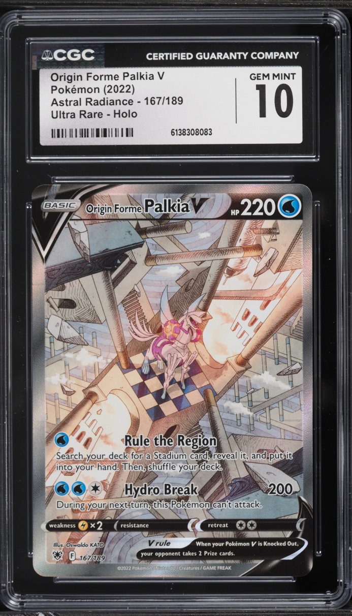 2022 Pokemon Sword & Shield Astral Radiance Alt Art Origin Forme Palkia V #167 CGC 10 GEM MINT