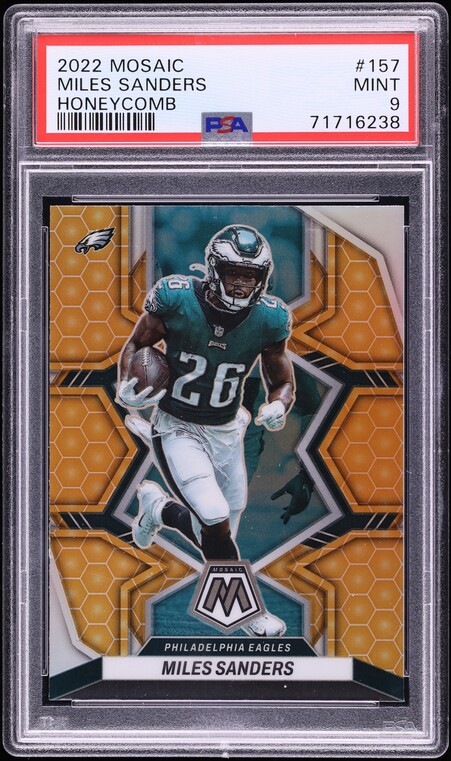 2022 Panini Mosaic Honeycomb Miles Sanders #157 PSA 9 MINT