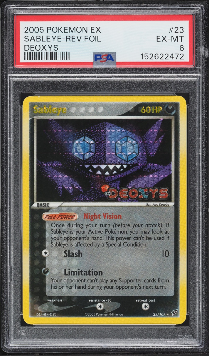 2005 Pokemon EX Deoxys Reverse Holo Sableye #23 PSA 6 EXMT