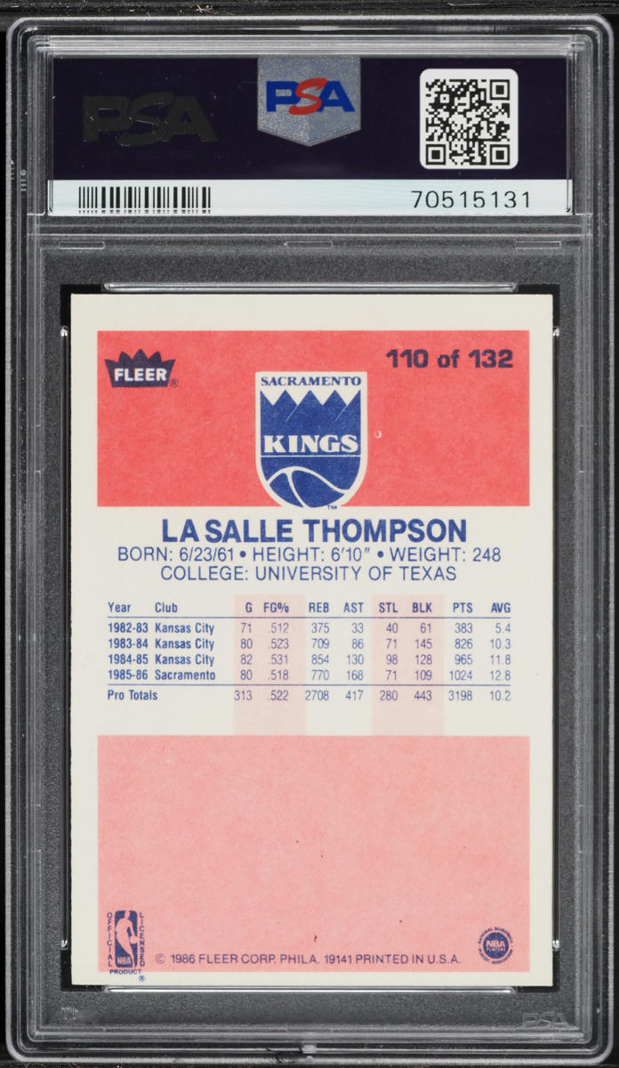 1986 Fleer Basketball LaSalle Thompson #110 PSA 6 EXMT