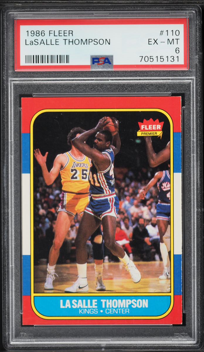 1986 Fleer Basketball LaSalle Thompson #110 PSA 6 EXMT