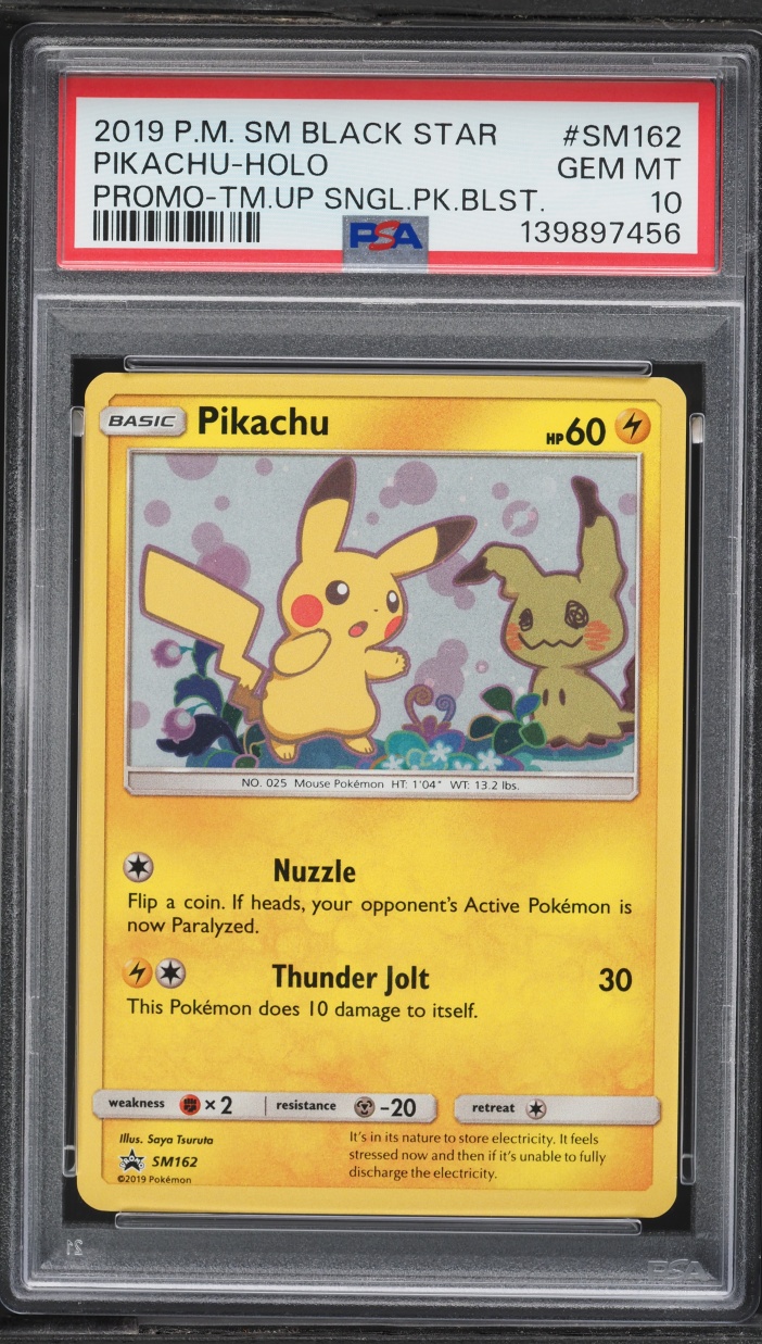 2019 Pokemon Sun & Moon Promo Team Up Holo Pikachu #SM162 PSA 10 GEM MINT